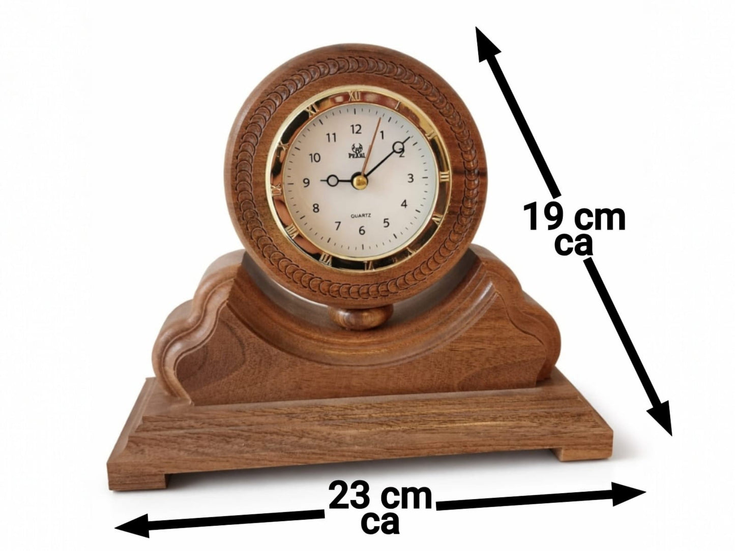 Klassische Kaminuhr aus Holz – Vintage Tischuhr