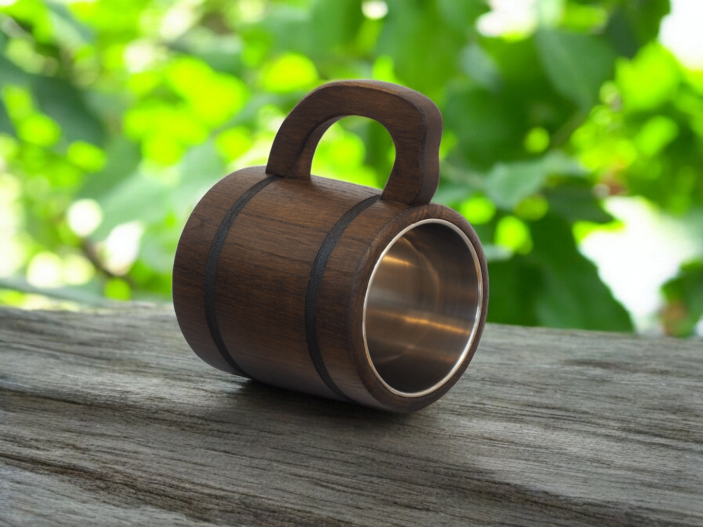 Rustikaler Holz Bierkrug – Perfektes Geschenk für Männer, Bierliebhaber & Mittelalter-Fans