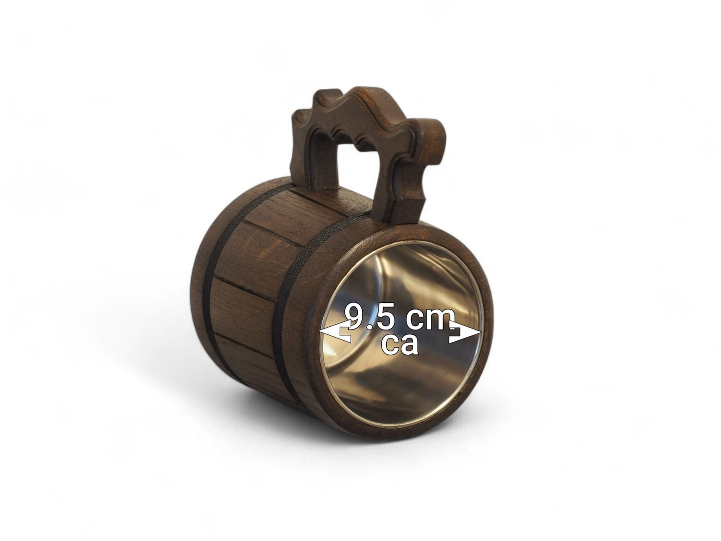 Rustikaler Bierkrug aus Eichenholz – Handgefertigtes Unikat mit Edelstahl-Einsatz, perfektes Geschenk & Dekoration