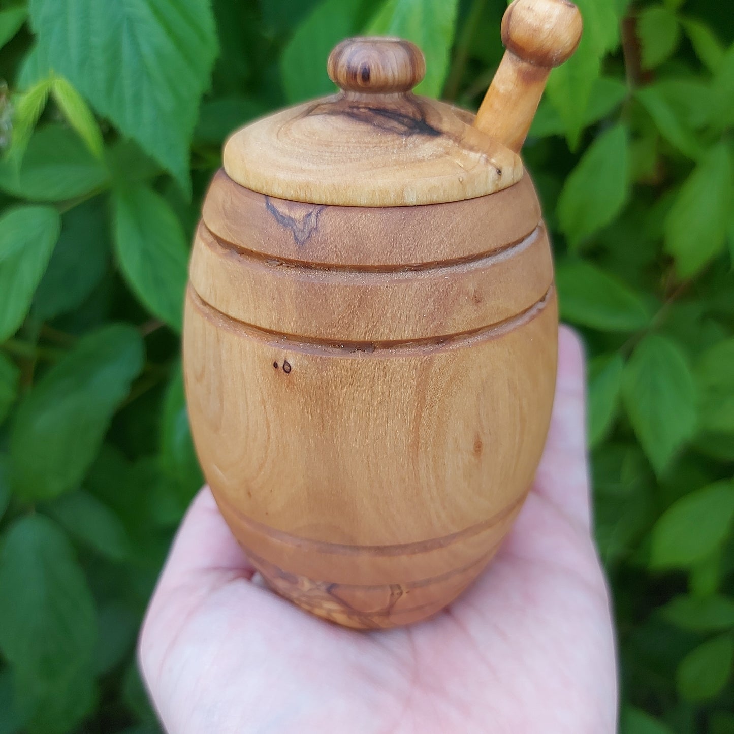 Tonneau à miel en bois d'olivier