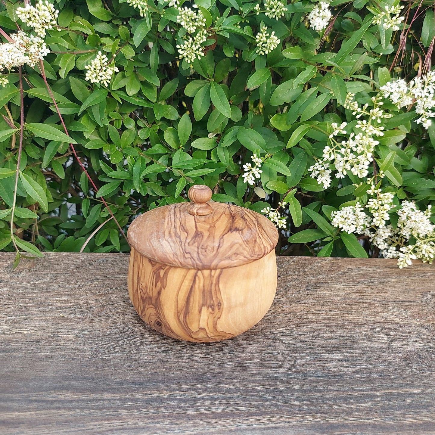 Pot à épices en bois d'olivier
