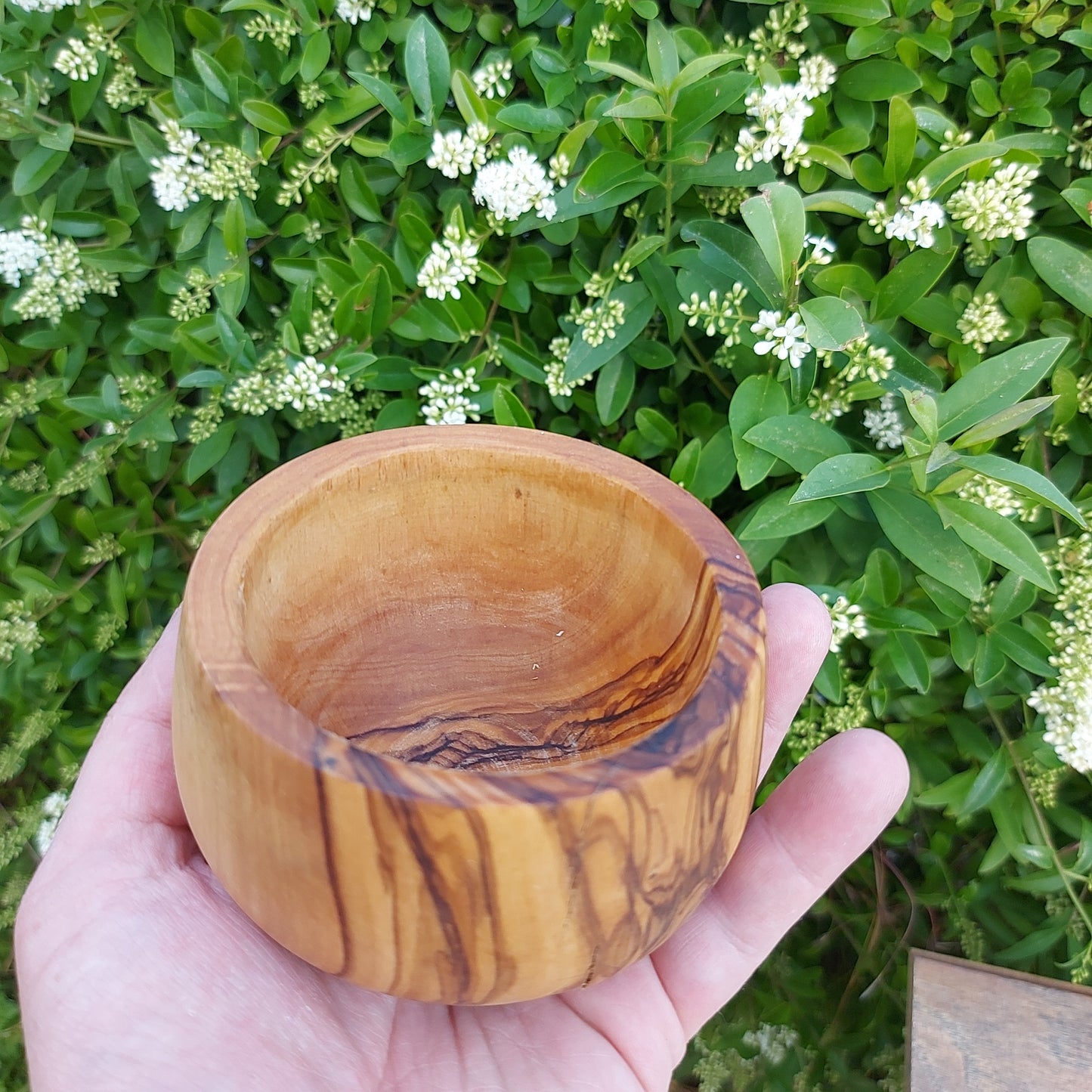Pot à épices en bois d'olivier