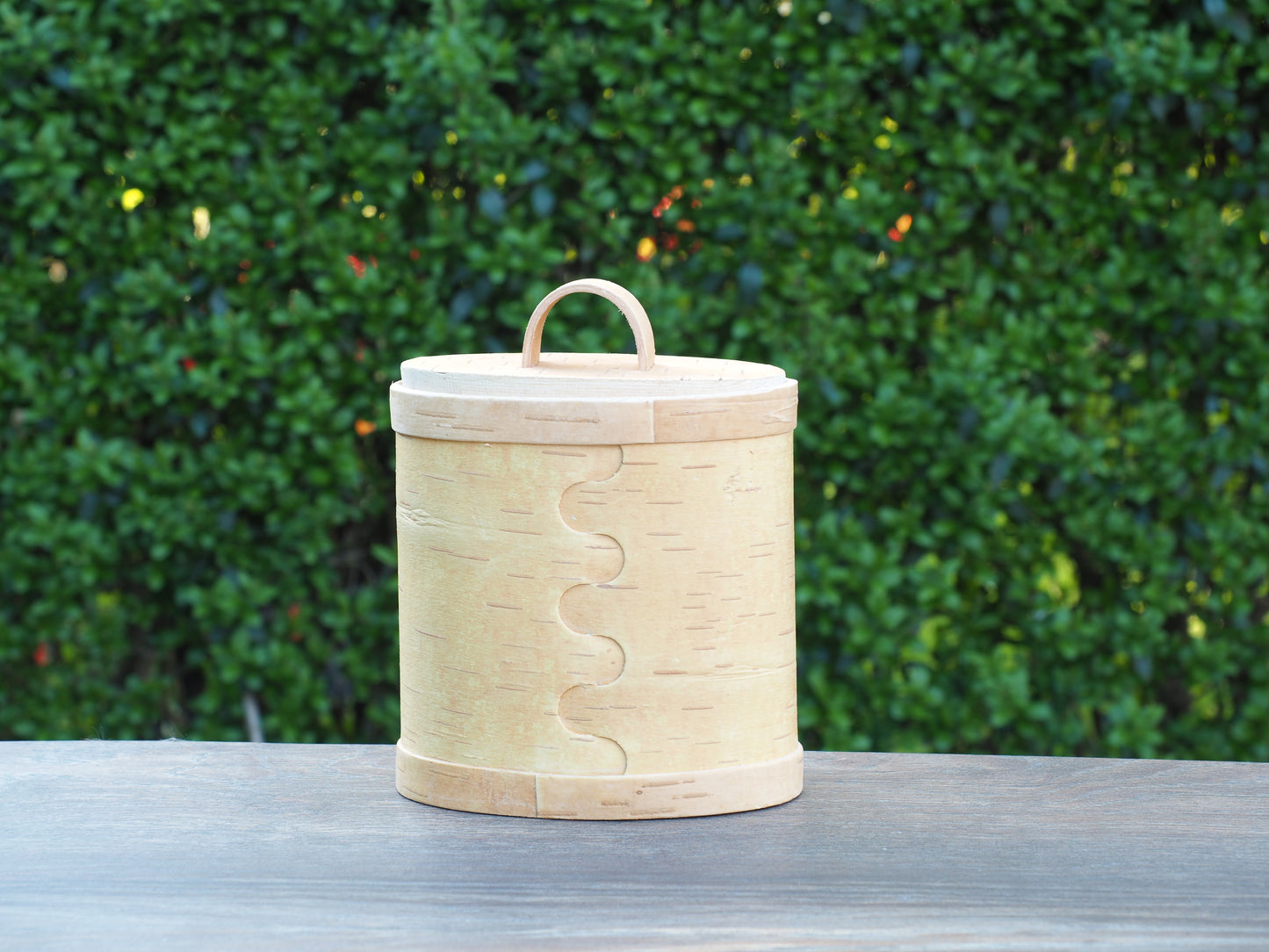 Conteneurs de stockage en écorce de bouleau et bois de bouleau, forme ovale