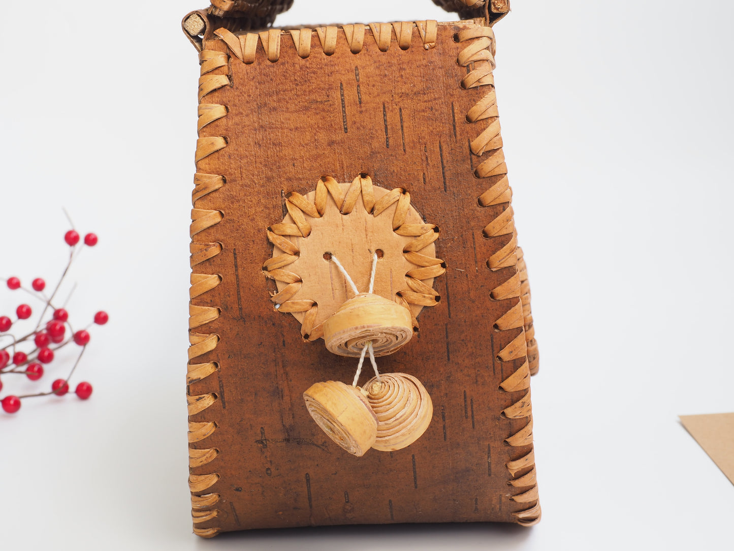 Sac à main en écorce de bouleau et bois - à charnière