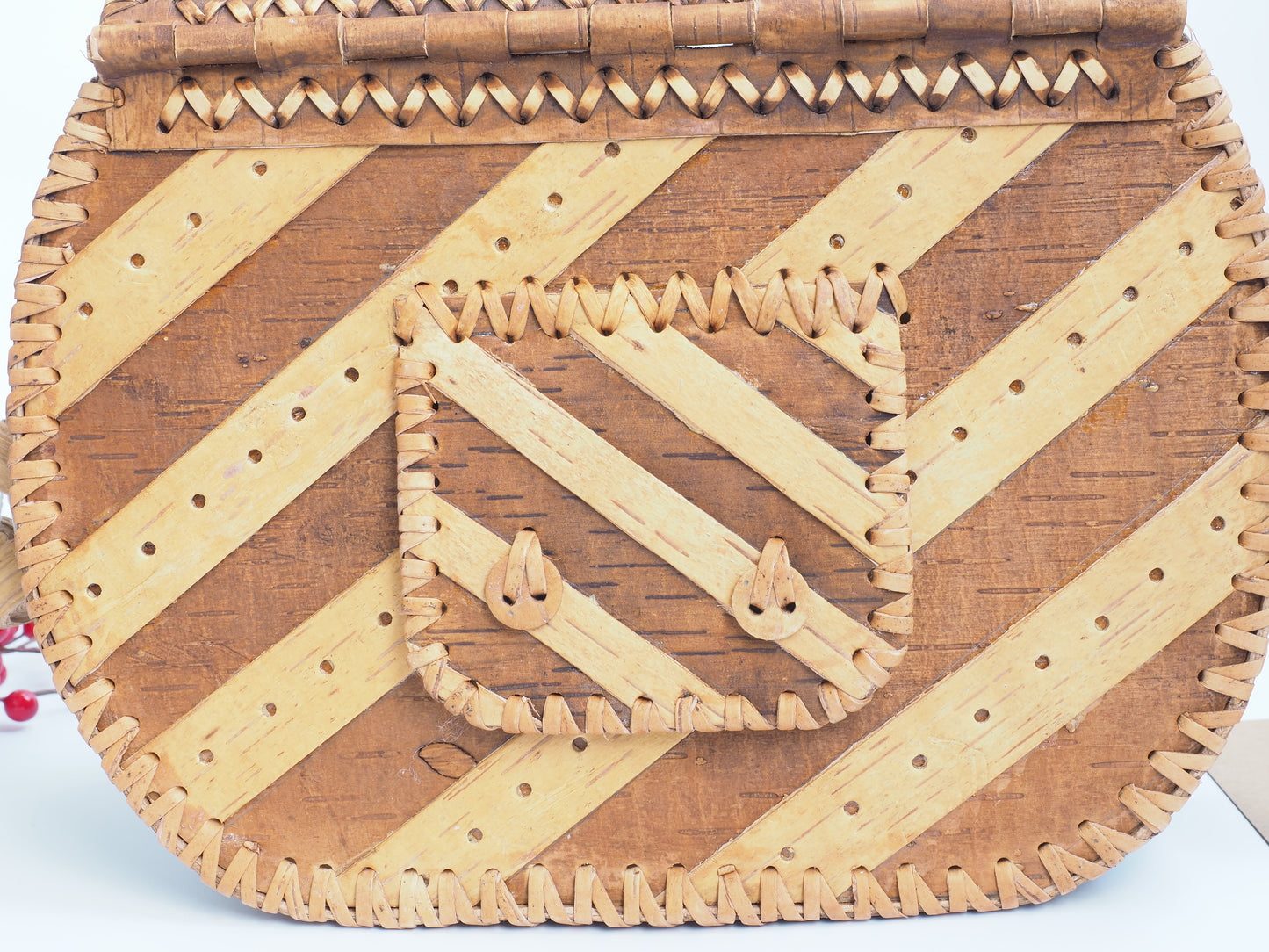 Sac à main en écorce de bouleau et bois - à charnière