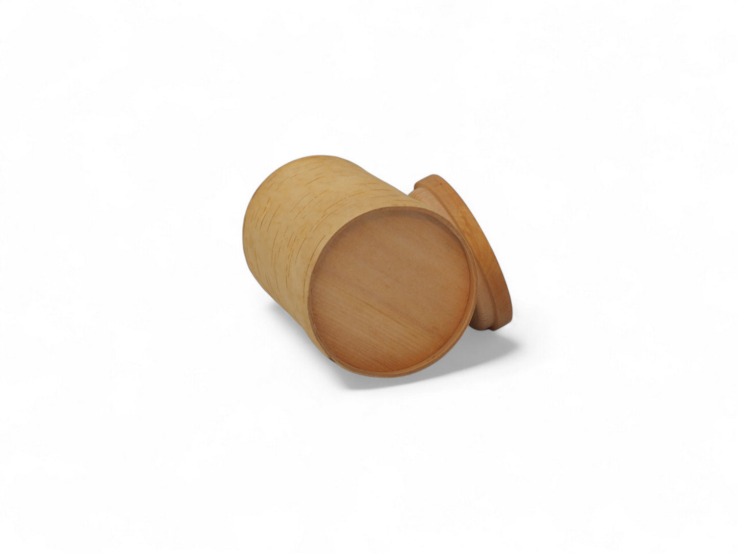 Récipients de conservation en écorce de bouleau et bois de bouleau, couvercle couleur bois