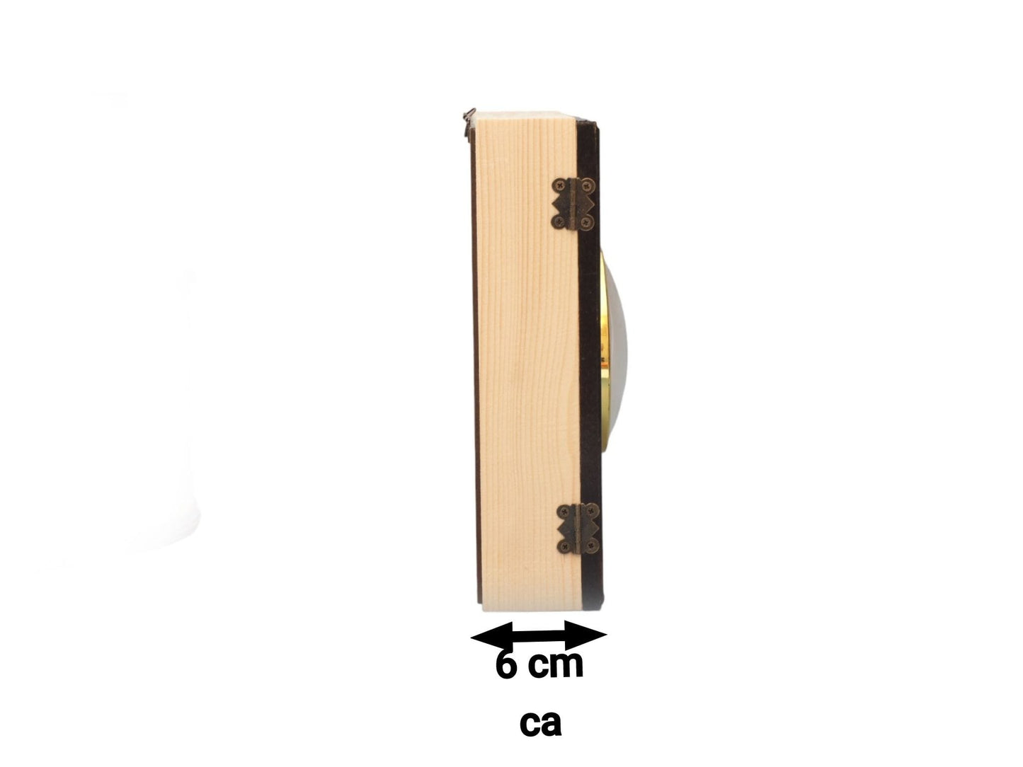 Tischuhr in Holzrahmen mit Wandaufhänger und Fach mit Schatullenverschluss - Eine nachhaltige und elegante Uhr für jeden Raum