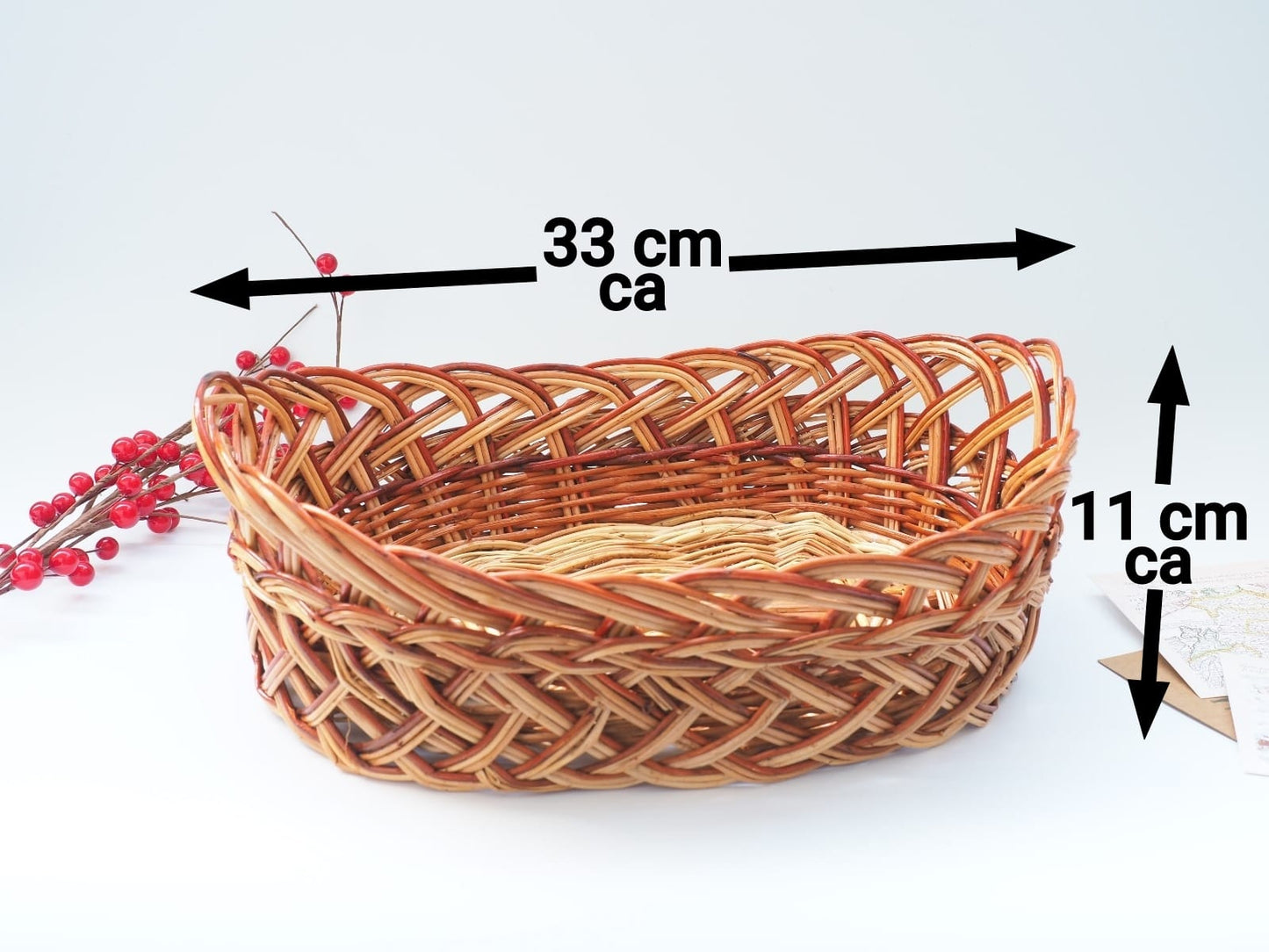 Handgefertigter Weidenkorb aus Naturweide – Rustikales Design, 33 x 24 x 11 cm