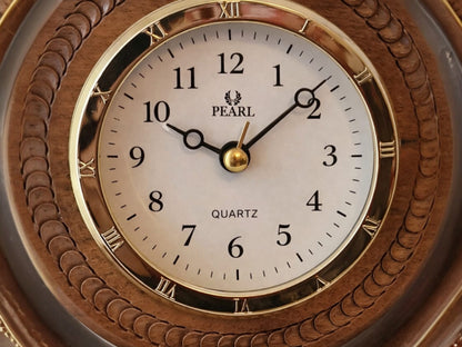 Klassische Kaminuhr aus Holz – Vintage Tischuhr