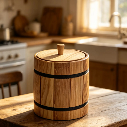 Handgefertigte Holzdose mit Deckel – Vorratsdose 14 × 12 cm
