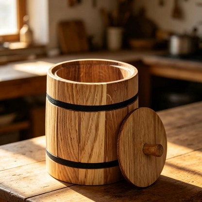 Handgefertigte Holzdose mit Deckel – Vorratsdose 14 × 12 cm