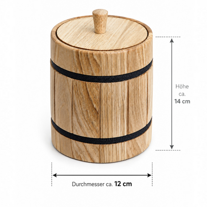 Handgefertigte Holzdose mit Deckel – Vorratsdose 14 × 12 cm