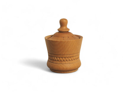 Handgefertigte Holzdose aus Buchenholz – Vorratsbehälter 150 ml, 14 cm, nachhaltig