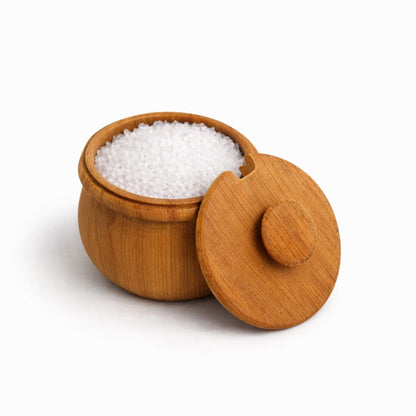 Vorratsdose aus Massivholz Buche mit Deckel – plastikfreie Küchenaufbewahrung