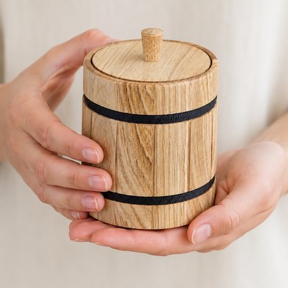 Handgefertigte Holzdose mit Deckel – Vorratsdose 14 × 12 cm