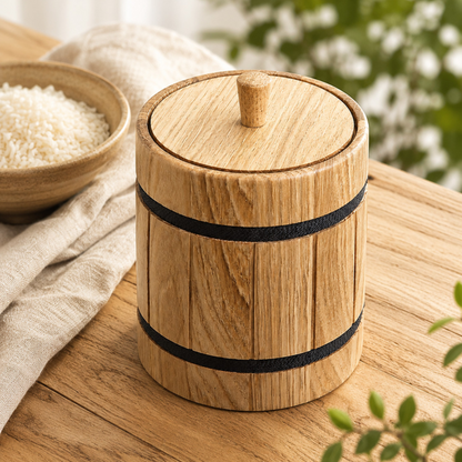 Handgefertigte Holzdose mit Deckel – Vorratsdose 14 × 12 cm