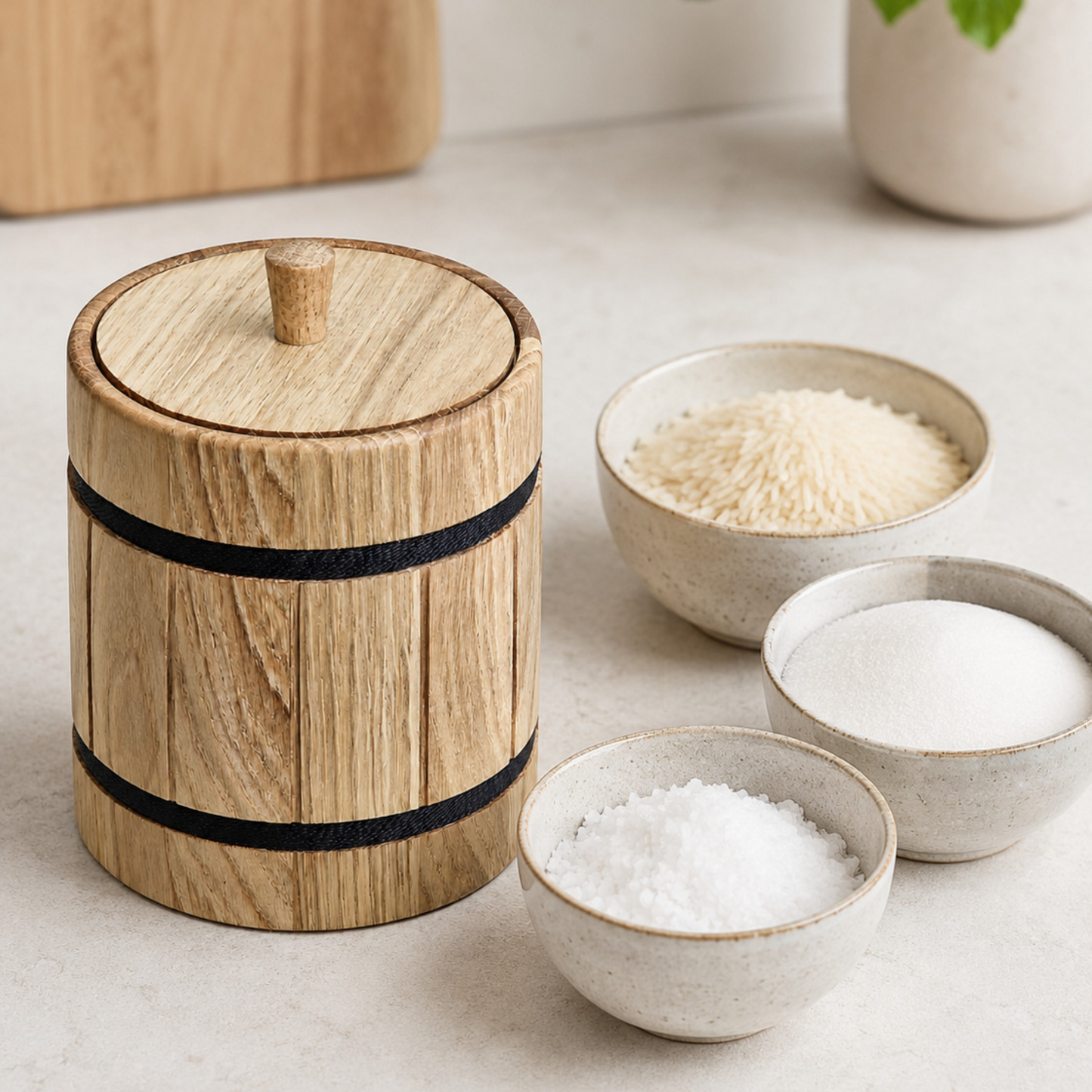 Handgefertigte Holzdose mit Deckel – Vorratsdose 14 × 12 cm