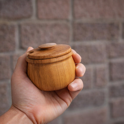 Vorratsdose aus Massivholz Buche mit Deckel – plastikfreie Küchenaufbewahrung
