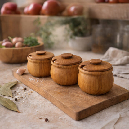 Vorratsdose aus Massivholz Buche mit Deckel – plastikfreie Küchenaufbewahrung