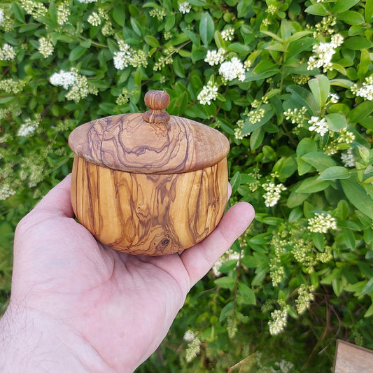 Olive wood spice box