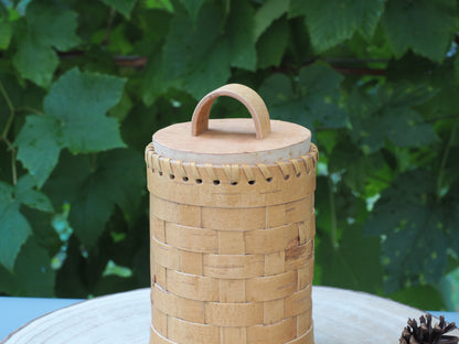 Conteneurs de stockage en écorce de bouleau et bois de bouleau, tressés