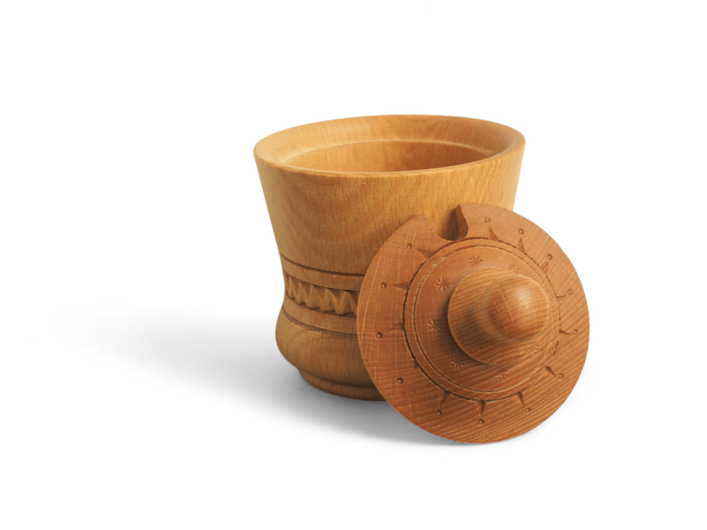 Handgefertigte Holzdose aus Buchenholz – Vorratsbehälter 150 ml, 14 cm, nachhaltig