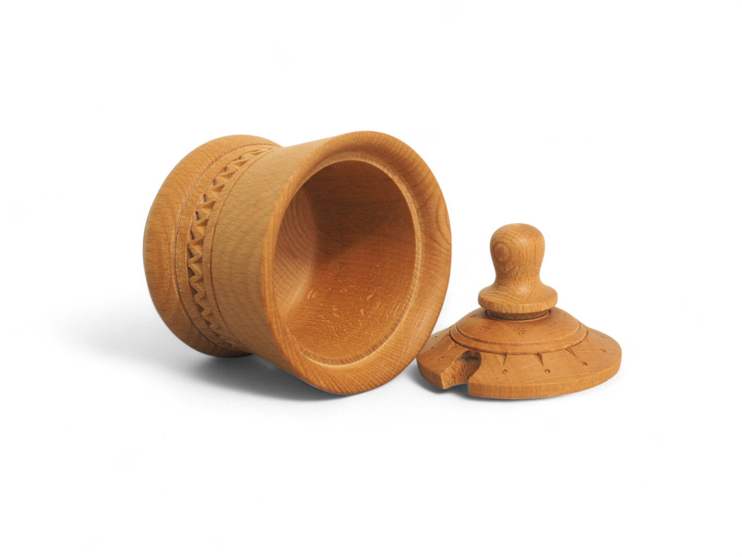 Handgefertigte Holzdose aus Buchenholz – Vorratsbehälter 150 ml, 14 cm, nachhaltig