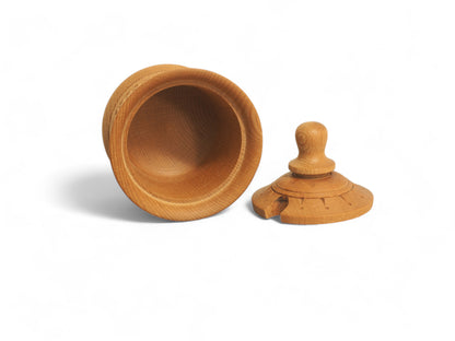 Handgefertigte Holzdose aus Buchenholz – Vorratsbehälter 150 ml, 14 cm, nachhaltig