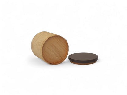Récipients de conservation en écorce de bouleau et couvercles en bois de bouleau de couleur grain de café