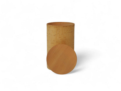 Récipients de conservation en écorce de bouleau et bois de bouleau, couvercle couleur bois