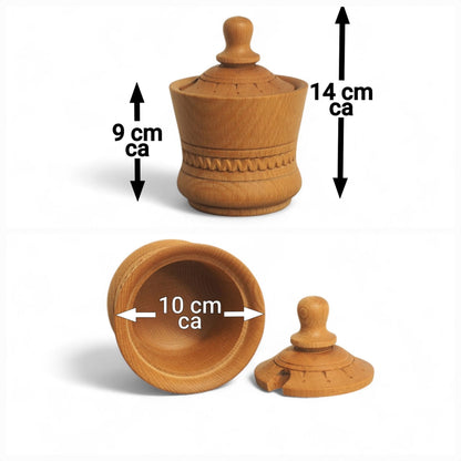 Handgefertigte Holzdose aus Buchenholz – Vorratsbehälter 150 ml, 14 cm, nachhaltig