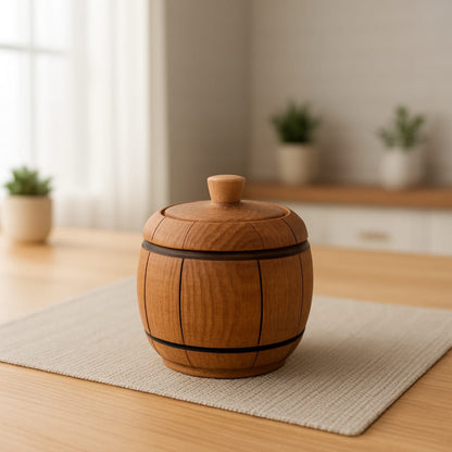 Handgemachte Holzdose klein – Gewürz- & Salzdose, nachhaltige Aufbewahrung