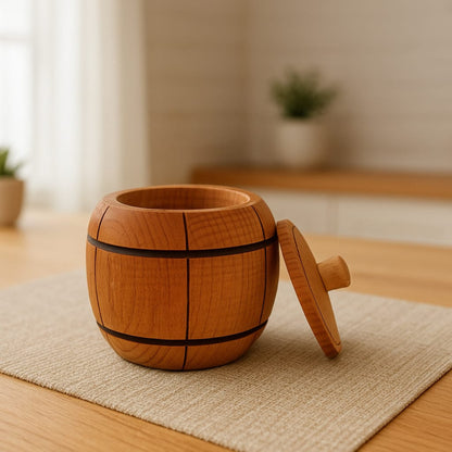 Handgemachte Holzdose klein – Gewürz- & Salzdose, nachhaltige Aufbewahrung