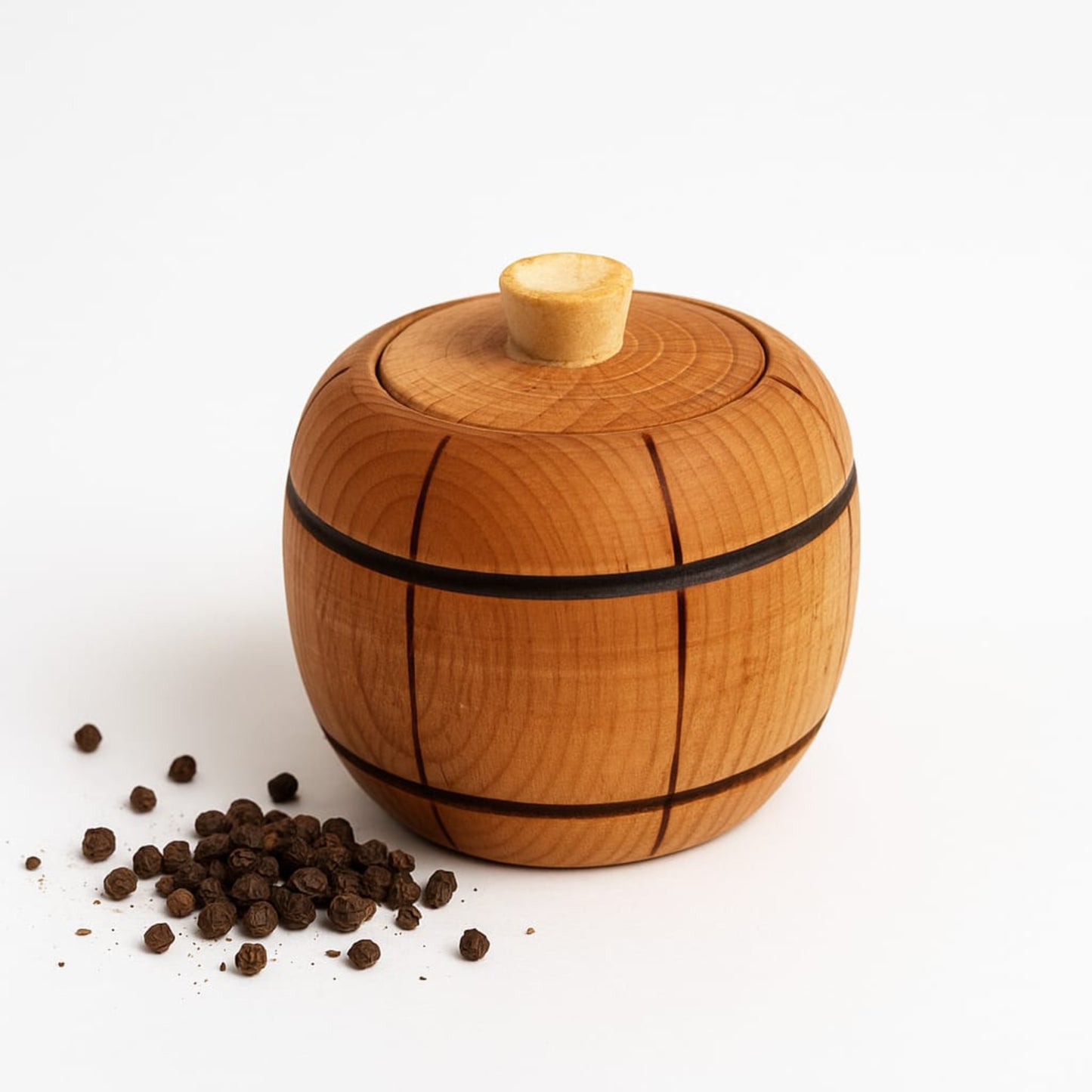 Handgemachte Holzdose klein – Gewürz- & Salzdose, nachhaltige Aufbewahrung