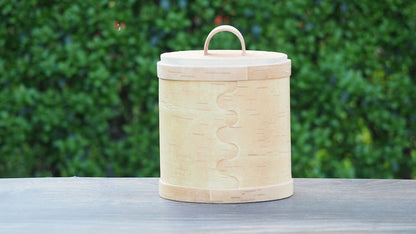 Conteneurs de stockage en écorce de bouleau et bois de bouleau, forme ovale