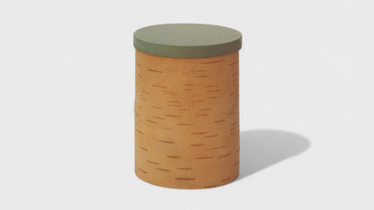 Récipients de conservation en écorce de bouleau et bois de bouleau, couvercle couleur bois