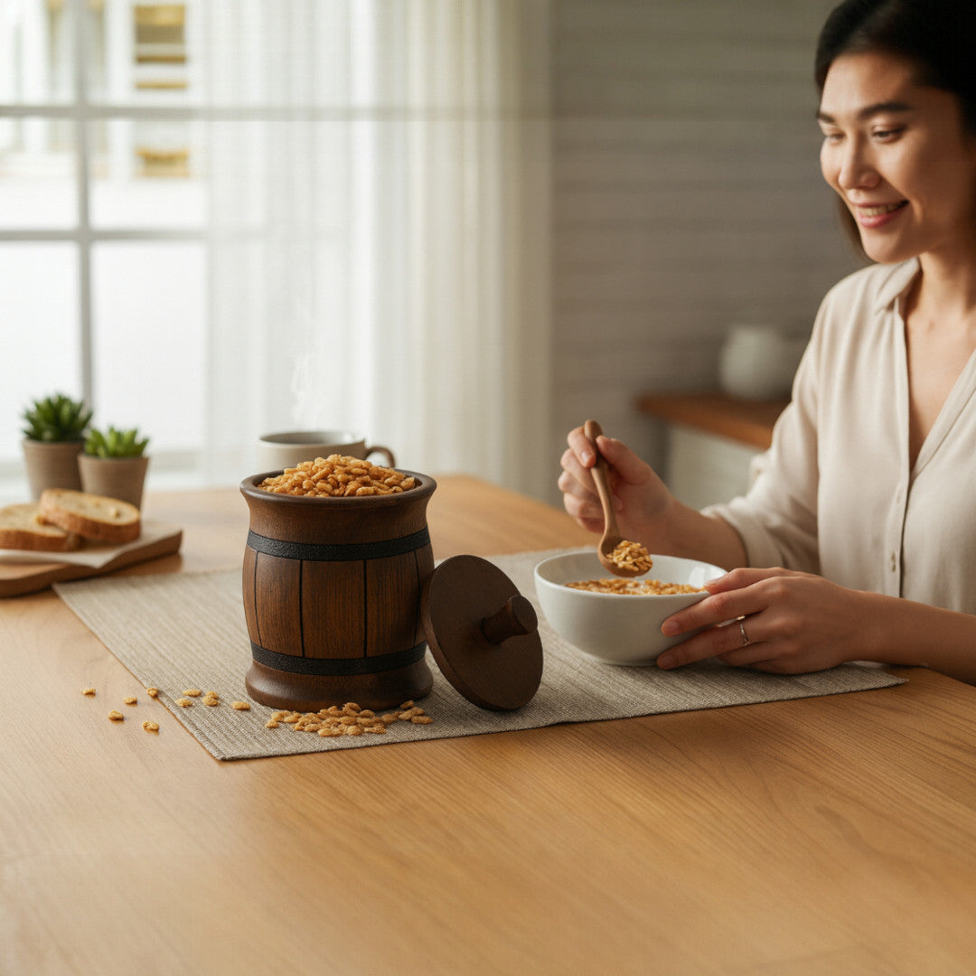 Handgemachte Holz-Vorratsdose – nachhaltiges Weihnachtsgeschenk