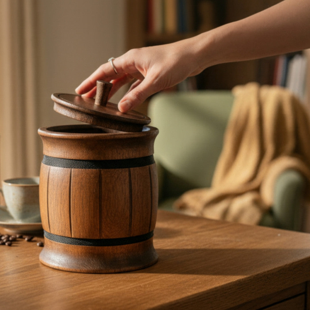 Handgemachte Holz-Vorratsdose – nachhaltiges Weihnachtsgeschenk