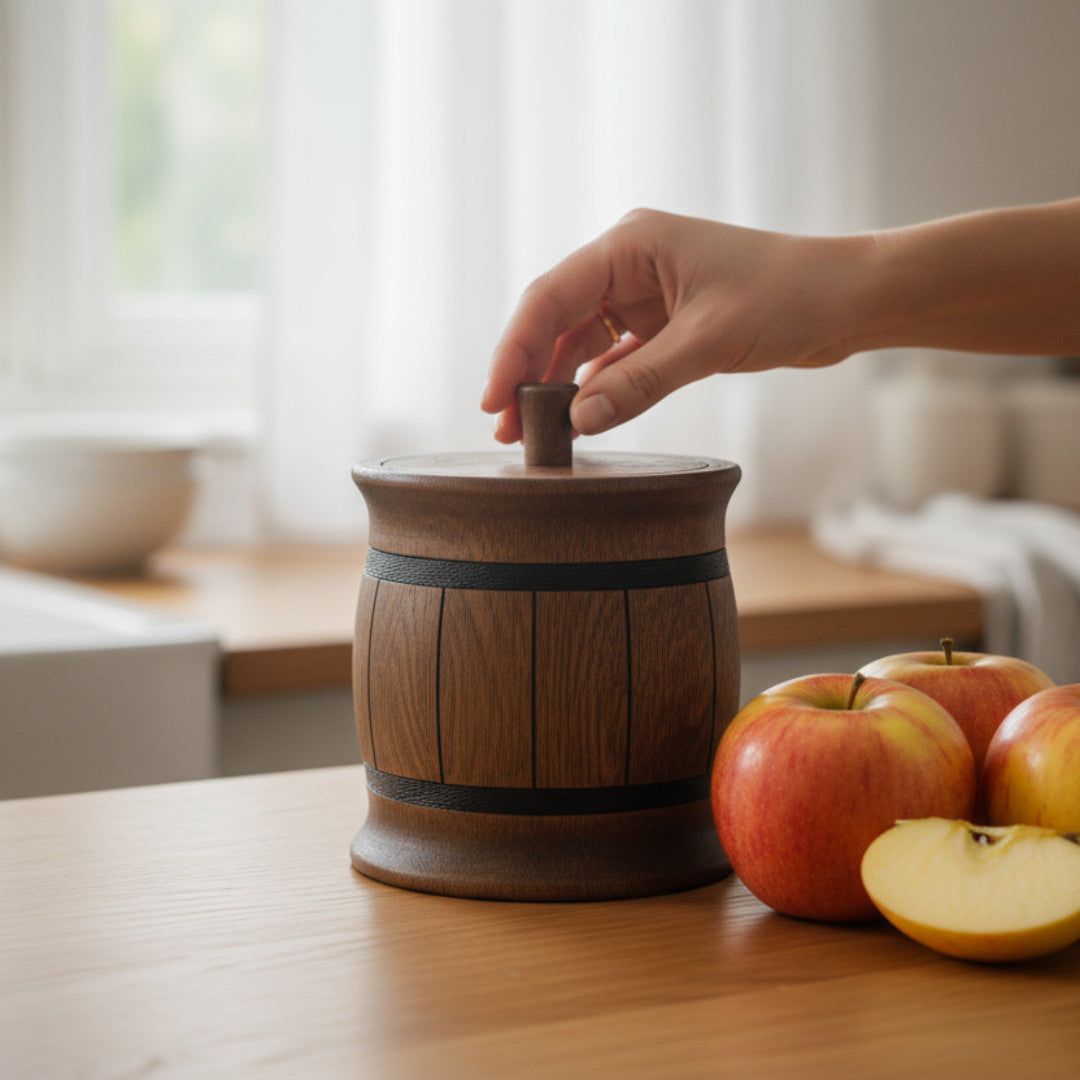 Handgemachte Holz-Vorratsdose – nachhaltiges Weihnachtsgeschenk